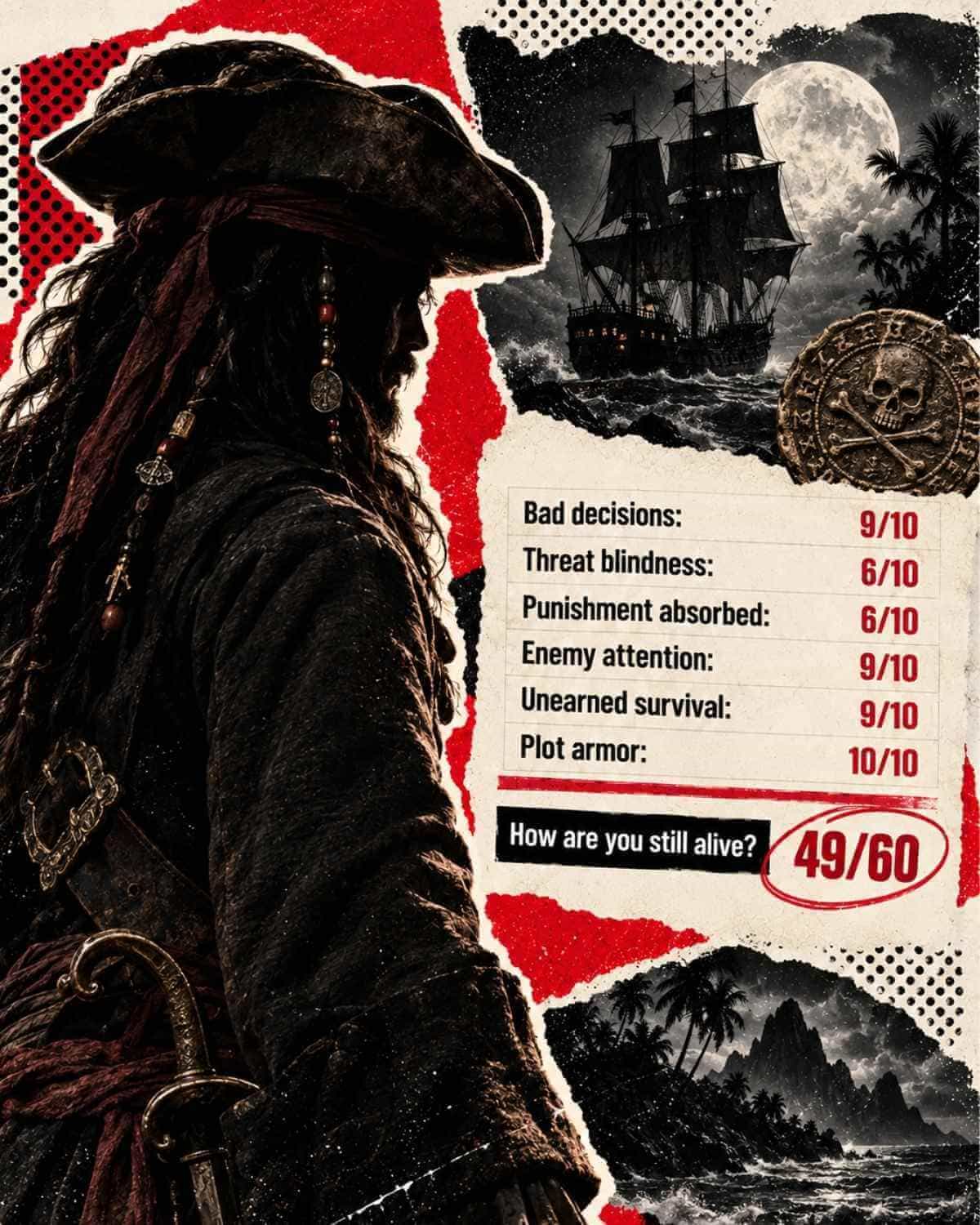 jack sparrow curse of the black pearl scorecard
